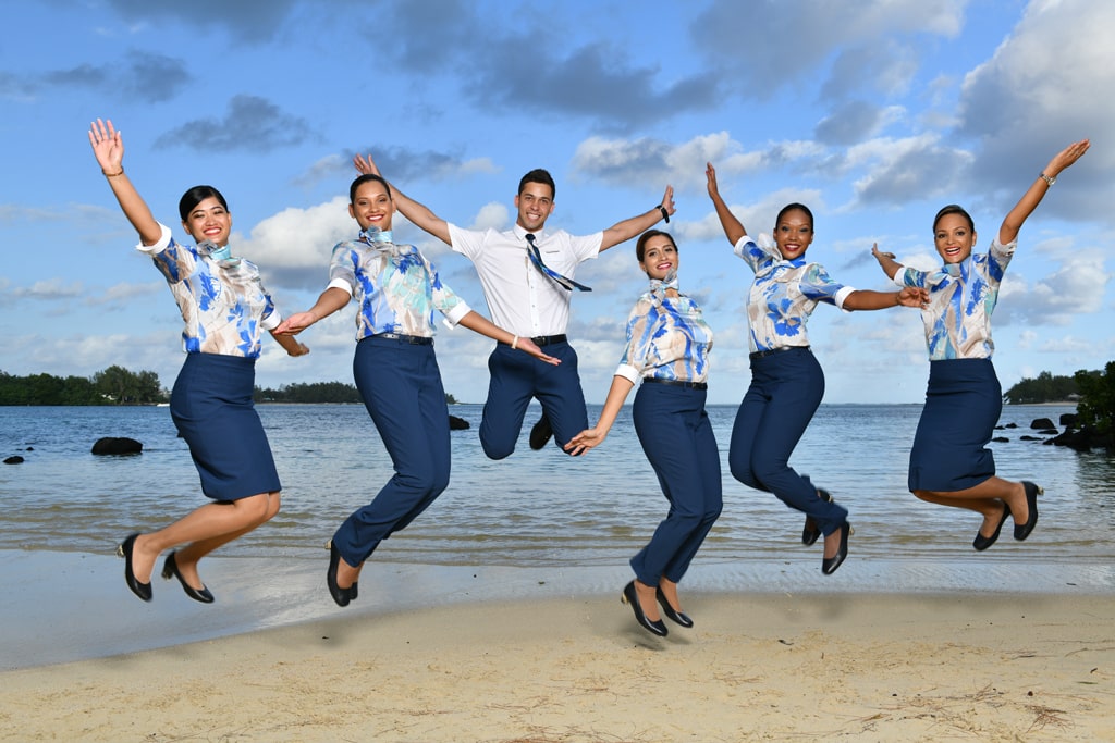 Air Mauritius Crew on the beach